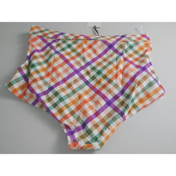 Unique vintage Pastel madras Gingham Monroe Swim Bottom 1X - Picture 4 of 6